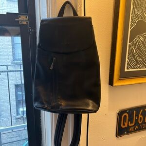 Giudi Black Italian Leather Backpack